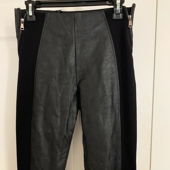 New Faux leather and fabric leggings - Picture 1 of 6